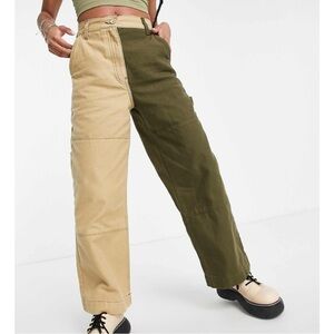 Topshop Petite Contrast Straight Leg Pants